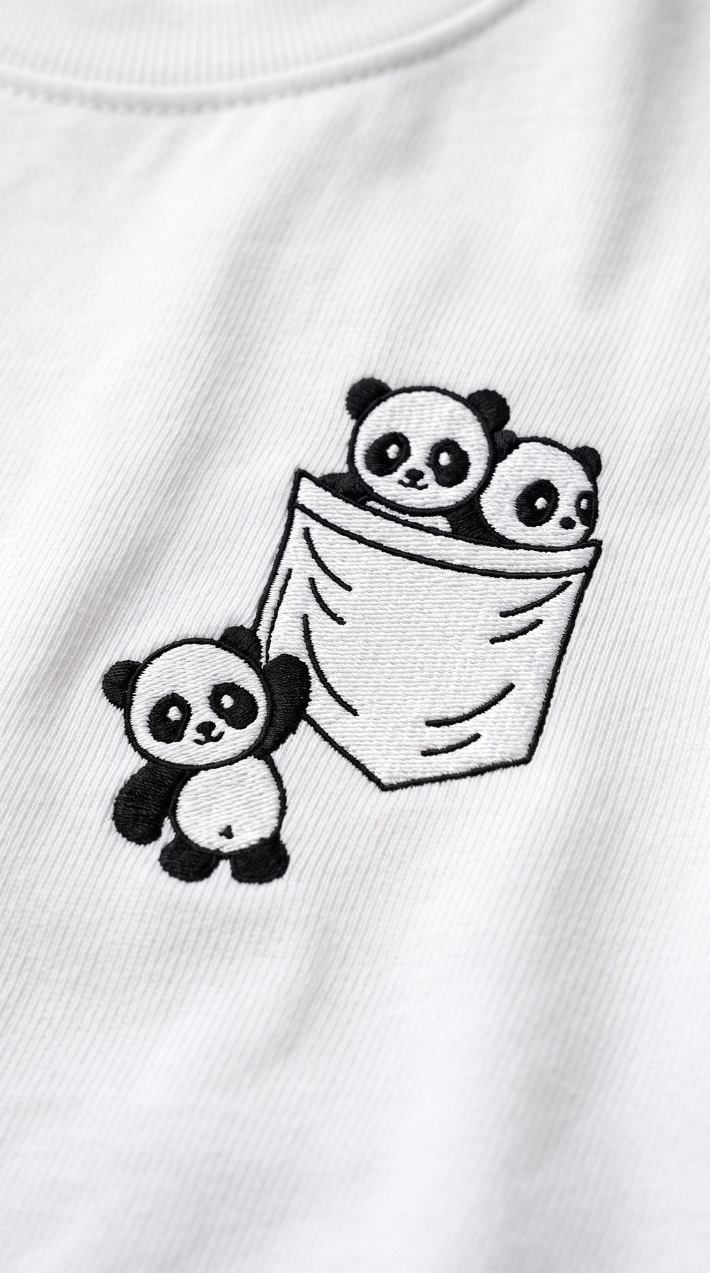 Panda Embroidery T-shirt
